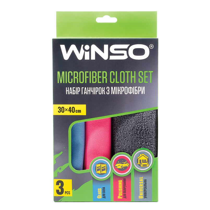 Set 3 buc lavete microfibre 30x40cm Winso - imagine 1