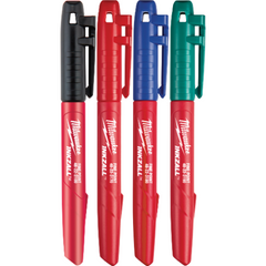 Set markere pentru santier INKZALL™, cu varf fin, patru culori Milwaukee - imagine 1
