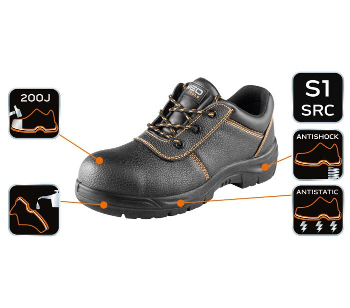 Pantofi din piele S1 SRC cu varf de otel, 42 Neo Tools - imagine 6