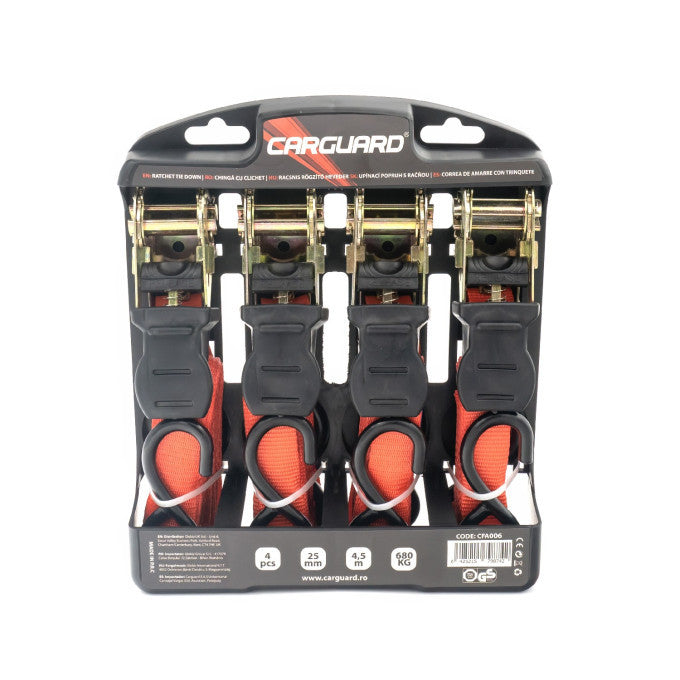 Set 4 chingi cu clichet  Carguad 680kg - 25mm x 4.5m Carguard - imagine 2