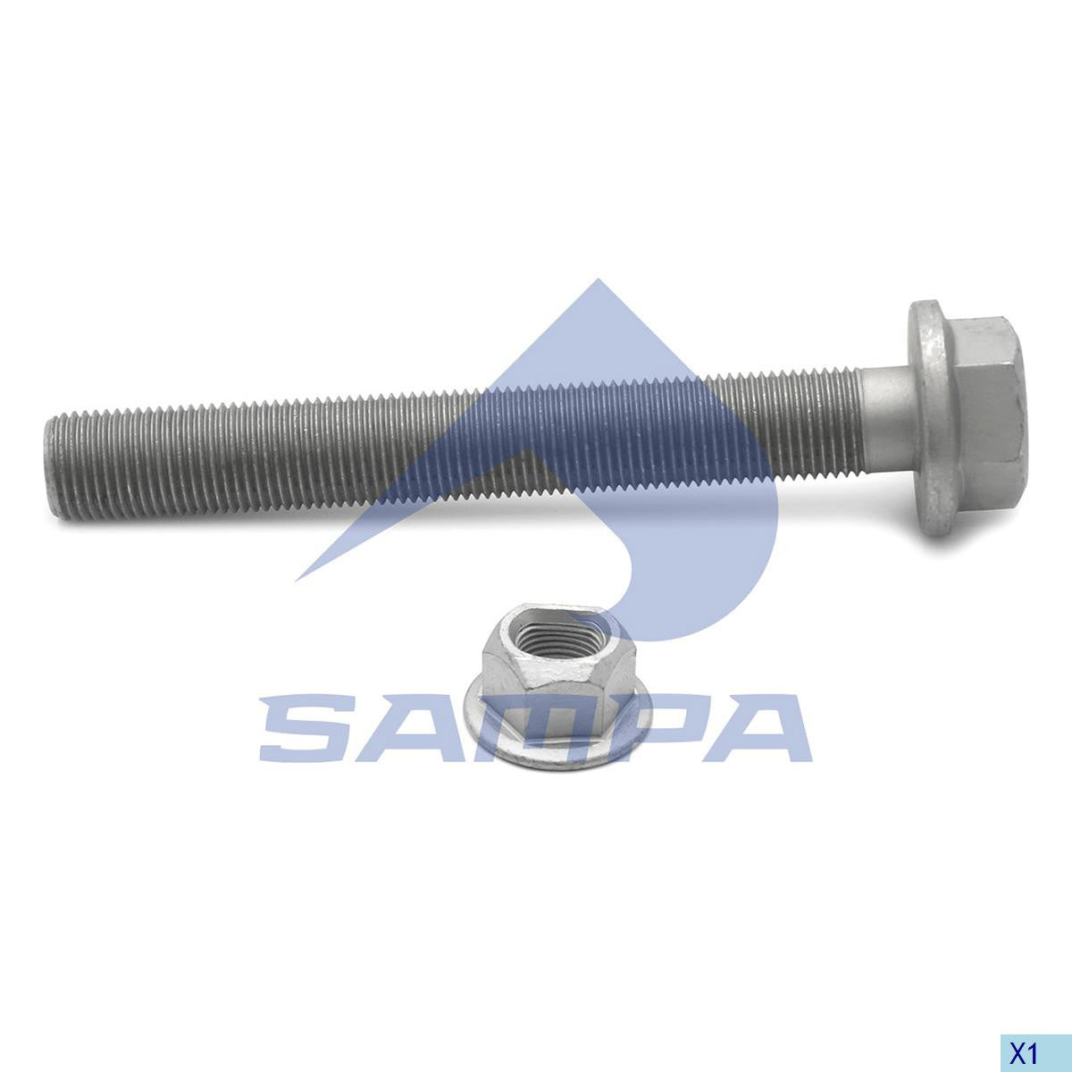 Surub cu piulita amortizor vagon M16x1.5 | Lungime 138.4 mm Sampa - imagine 1