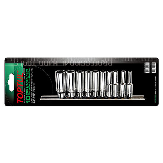 Set tubulare 1/4" 12PT (10 piese) Toptul - imagine 1
