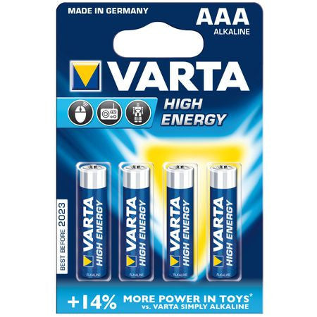 Baterie High Energy (AAA) LR03  • Set 4 buc Varta - imagine 1
