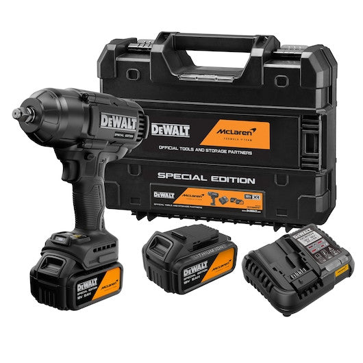 Cheie cu impact DEWALT® x McLaren F1 Team 18V XR® fără perii, inel de reținere de 1/2", cu cuplu ridicat - 2 acumulatori de 5Ah Dewalt - imagine 1
