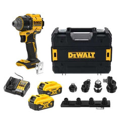 Mașină de găurit și înșurubat 18V, cu 4 atașamente, 18 V, 5 Ah, 73 Nm, valiza speciala, accesorii Dewalt - imagine 1