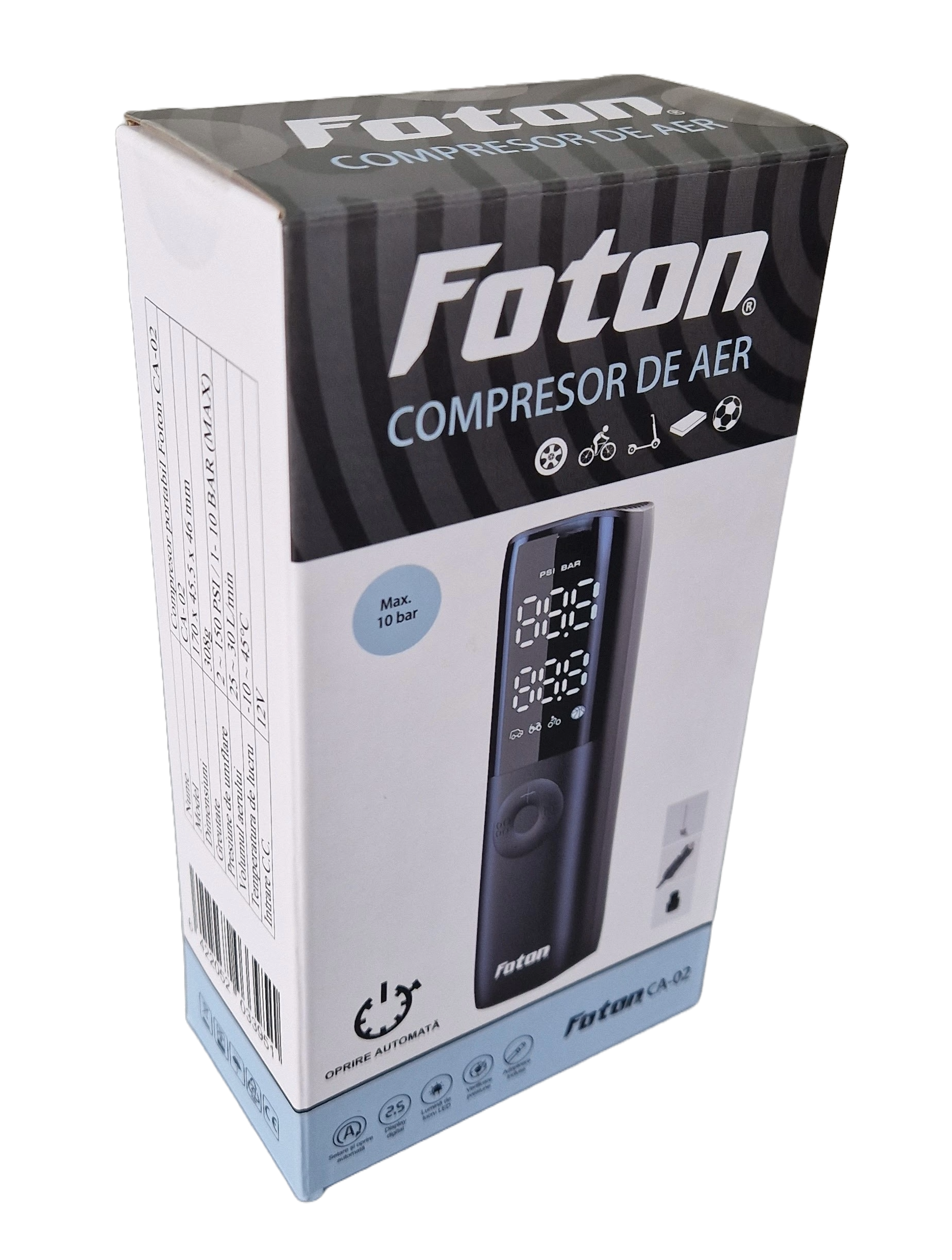 Compresor auto Foton CA-02 Glossy 12V-24V 10 bar Foton - imagine 8