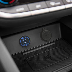 Adaptor USB instalabil în locaşul brichetei – lumină albastră Carguard - imagine 1
