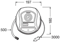 COMPRESOR AUTO 12V 120 W CU AFISAJ ANALOGIC TYREINFLATE 200 OSRAM