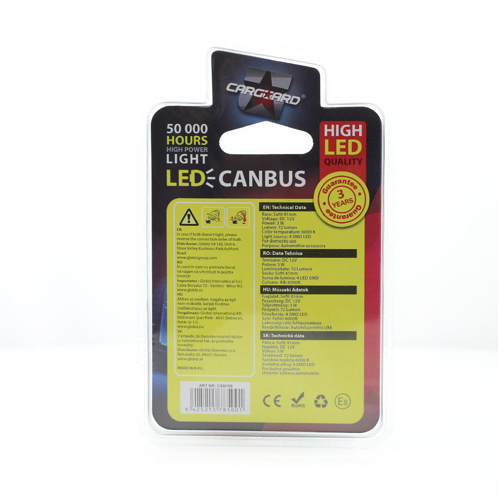 Bec MTR C5W 12V 3W Set 2 buc Carguard - imagine 4