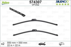 Set lamela stergator Valeo Silencio FlatBlade OE 550/550 mm Valeo - imagine 1