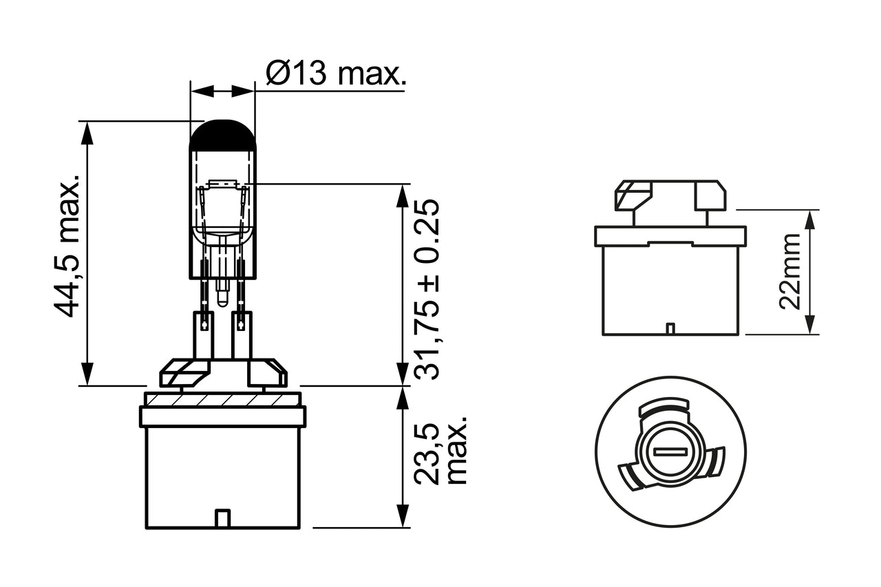 BEC 12V H27W/1 27W PURE LIGHT BOSCH