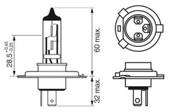 SET 2 BECURI 12V H4 60W / 55W PURE LIGHT BOSCH