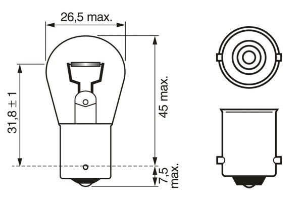 BEC 12V P21W 21W PURE LIGHT SET 10 BUC BOSCH