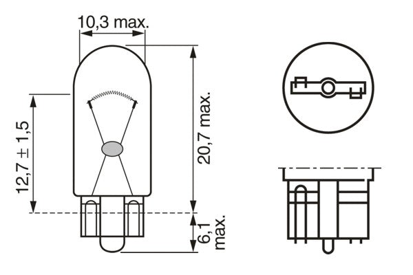 BEC 12V W5W 5W PURE LIGHT SET 10 BUC BOSCH