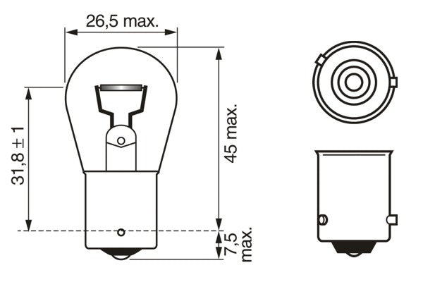 BEC 12V PY21W 21W ECO SET 10 BUC BOSCH