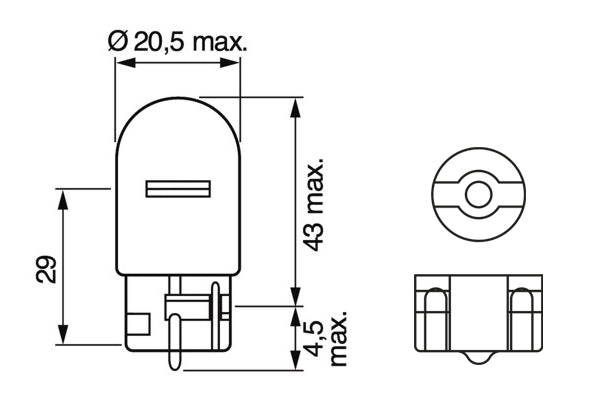 BEC 12V W21W 21W PURE LIGHT SET 10 BUC BOSCH