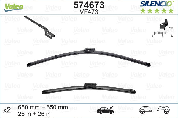 Set stergator Valeo Silencio Flat Valeo - imagine 1