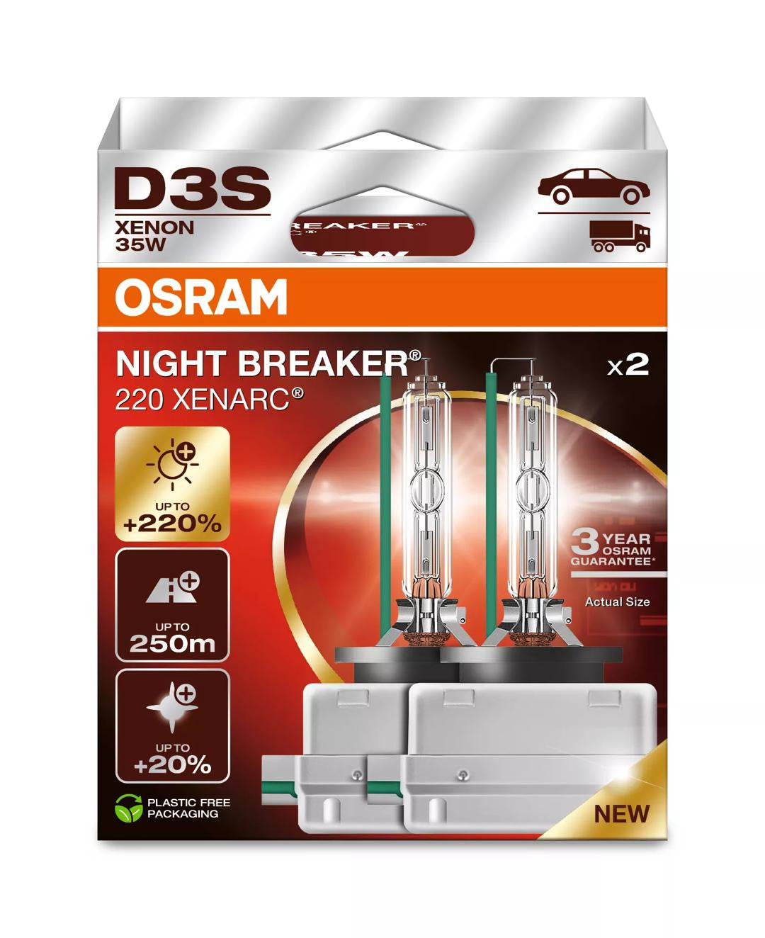 Bec Xenarc Osram D3S Night Breaker 220 42V 35W Duo Box Osram - imagine 1