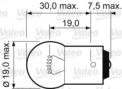 Bec Valeo R10W 12V 10W BA15s Valeo - imagine 2