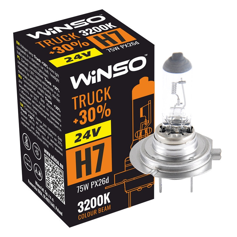 Bec Halogen Winso Truck +30% H7 - 24V, 75W PX26d ● 3200K Winso - imagine 1