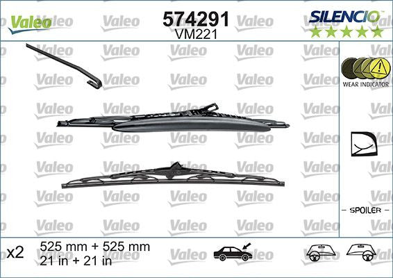 Set lamela stergator Valeo Silencio 525/525 mm Valeo - imagine 1