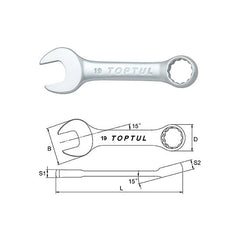 Cheie combinata scurta 10 mm Toptul - imagine 1