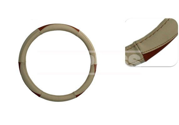 Husa Volan Piele Beige.Brown 37-39 CM Carpriss - imagine 1