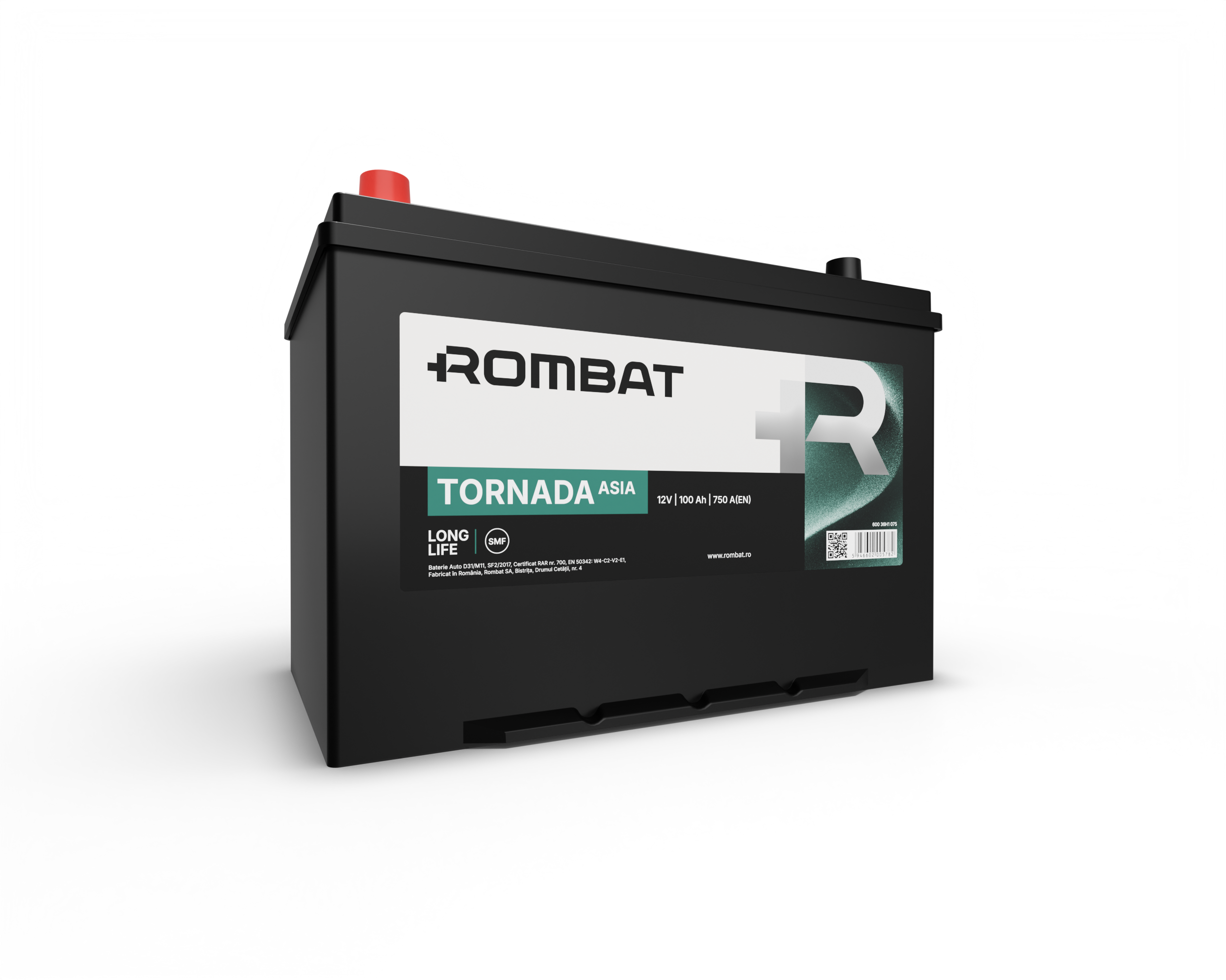 Acumulator Rombat Tornada Asia 100 Ah 750A [Bornă Inversă] Rombat - imagine 1
