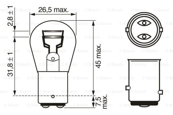 Bec Bosch Pure Light P21/5W 12V 21/5W BAY15d Bosch - imagine 4