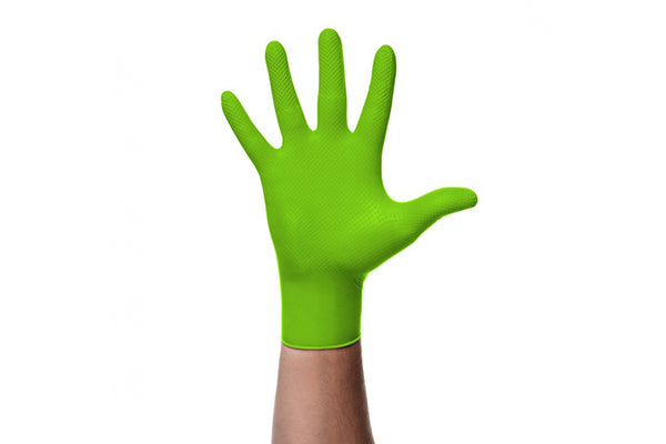 MANUSI DIN NITRIL CULOARE VERDE STRUCTURA DIAMANTATA L SET 50BUC