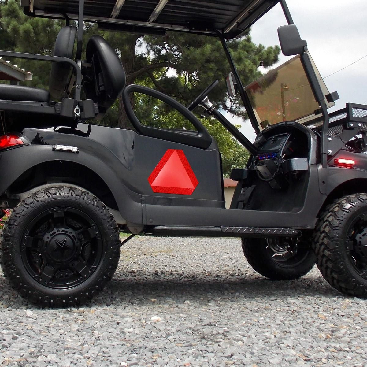 Triunghi reflectorizant vehicule lente autoadeziv 36x42cm Runkit - imagine 4
