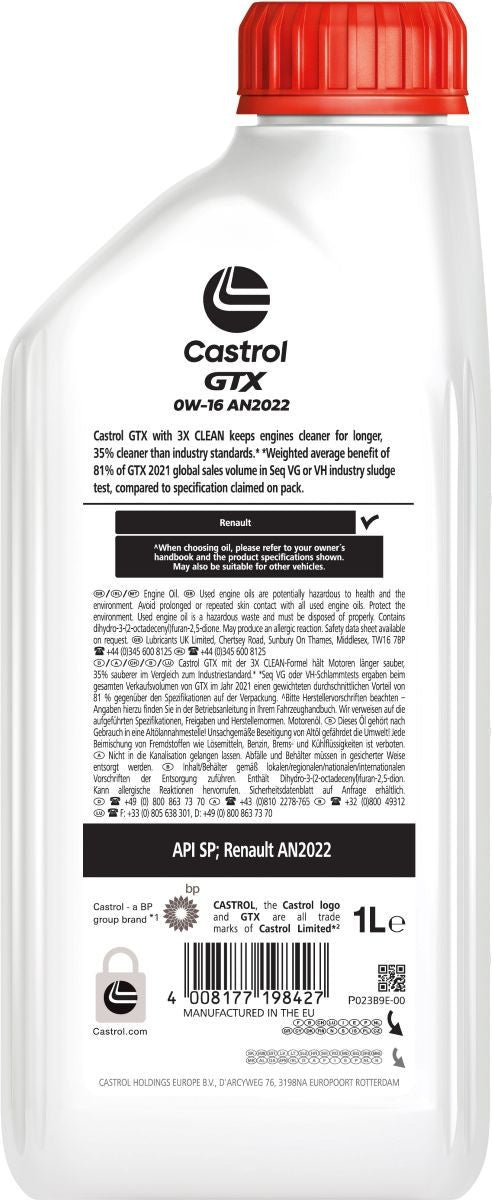 Ulei motor Castrol GTX 0W16 AN2022 1L Castrol - imagine 2