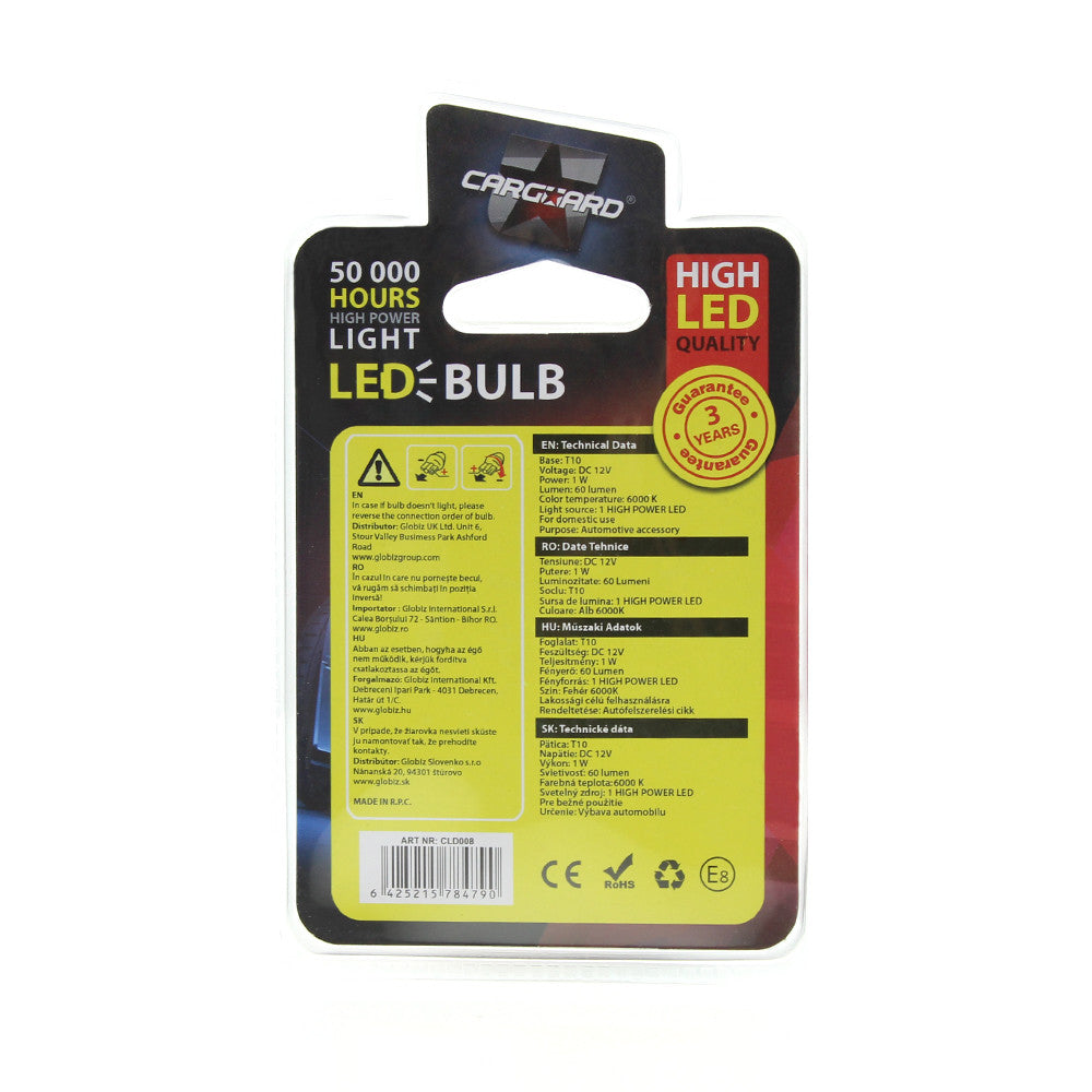 Bec MTR T10 12V 1W Set 2 buc Carguard - imagine 3