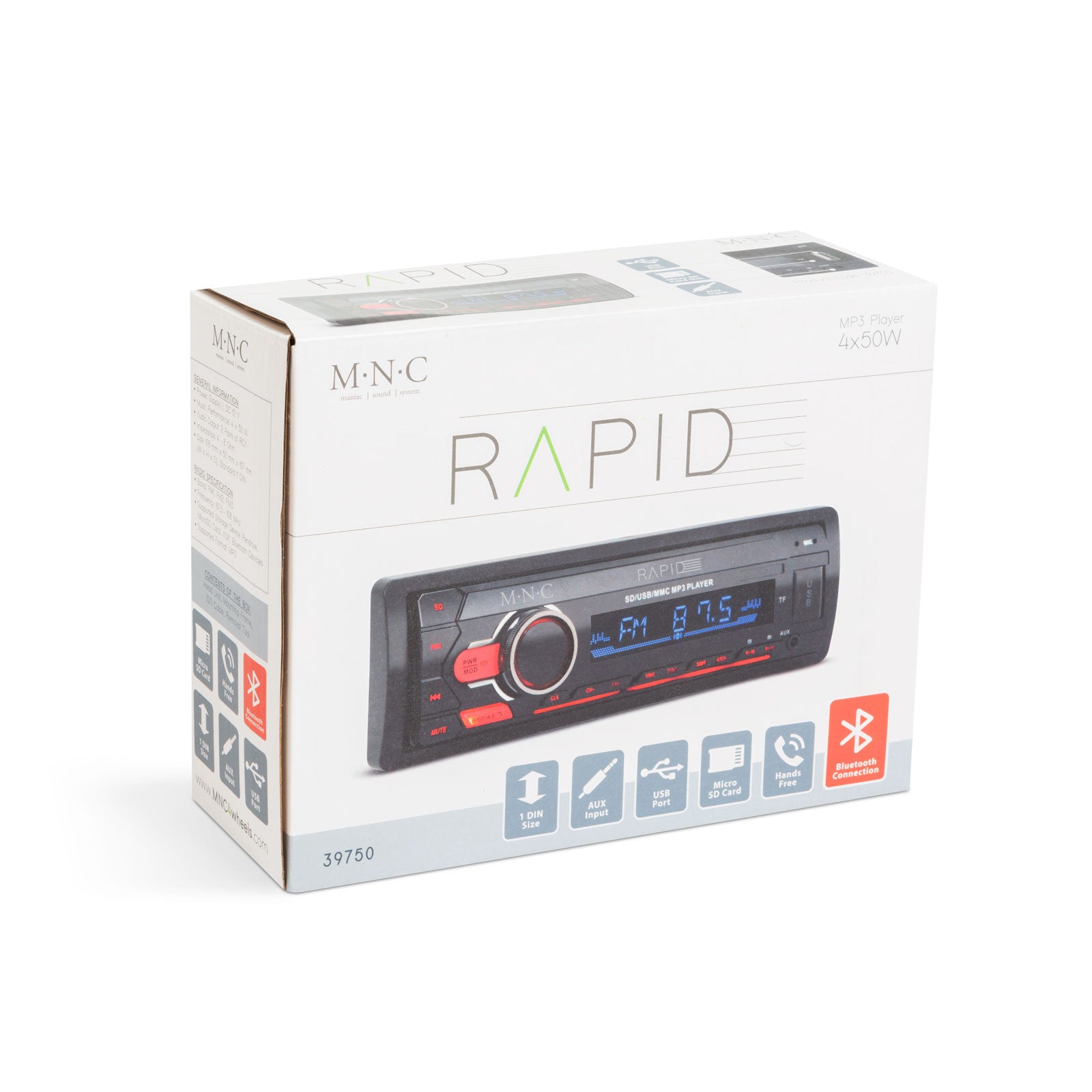 Player auto „Rapid” - 1 DIN - 4 x 50 W - BT - MP3 - AUX - SD - USB Carguard - imagine 6
