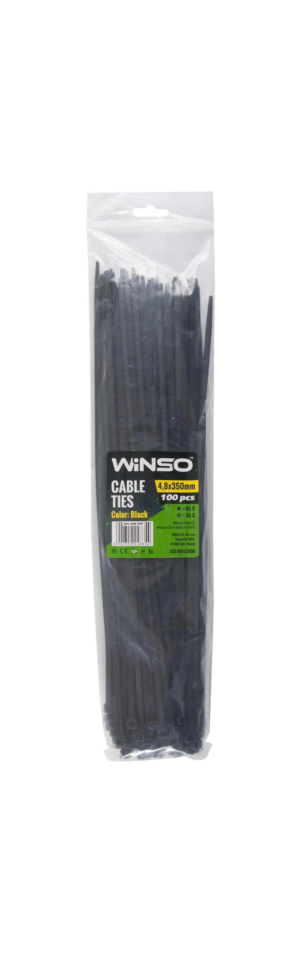 Coliere plastic 4,8x350 Negru - Set 100 buc Winso - imagine 1