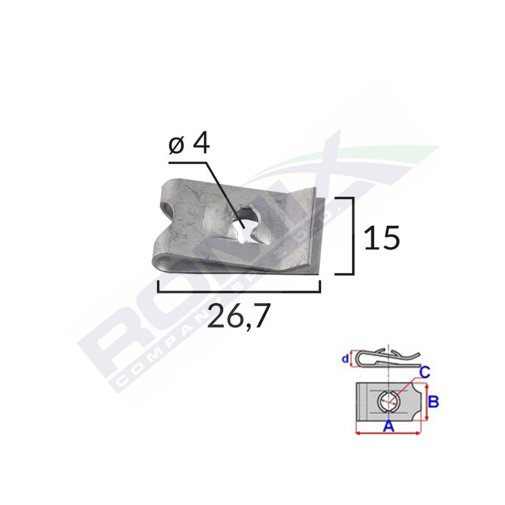 CLIPS METALIC FIXARE UNIVERSAL SET 10 BUC