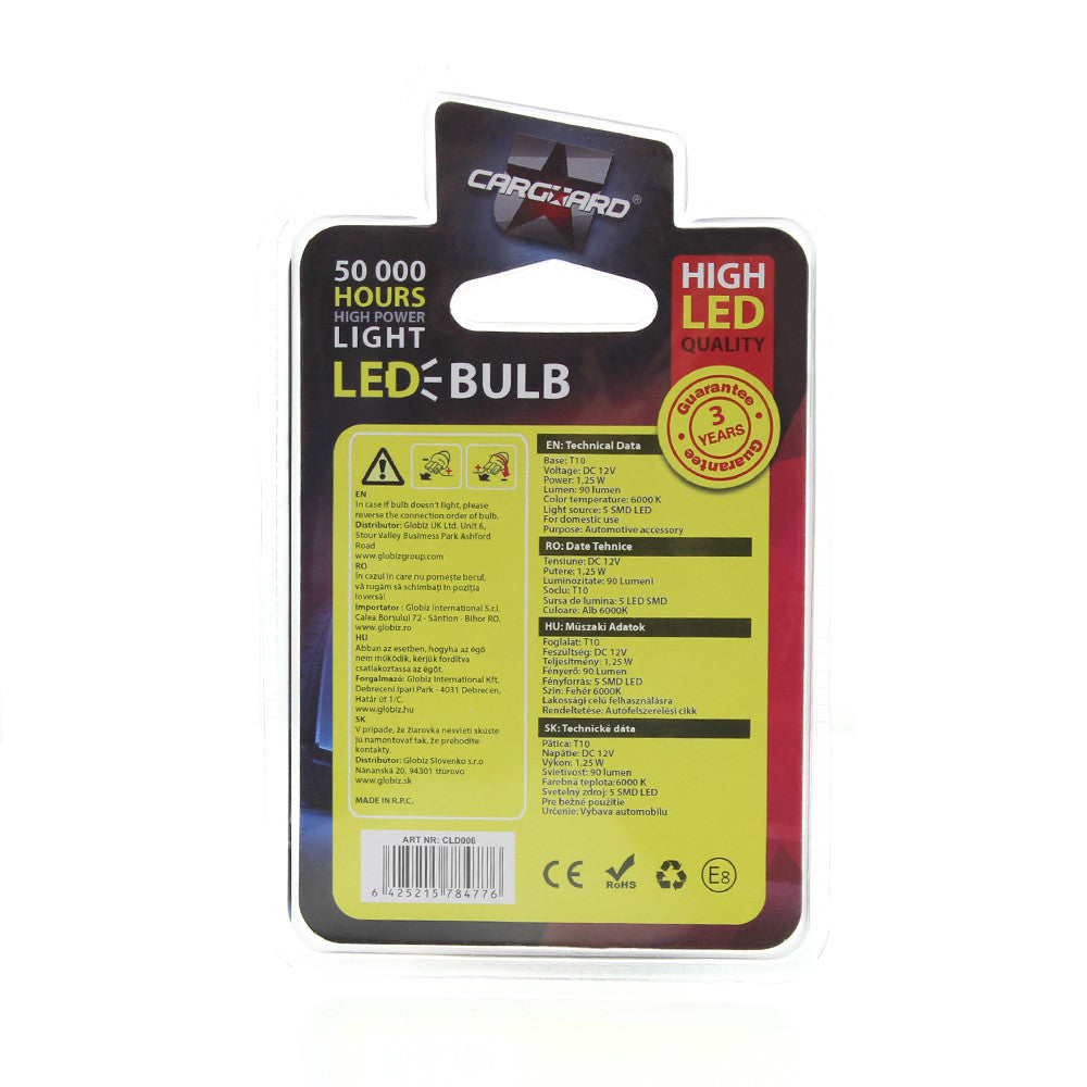 Bec MTR T10 12V 1.25W Set 2 buc Carguard - imagine 2