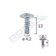 SURUB AUTOFORANT DIN ZINC 4.2X13 SET 100 BUC