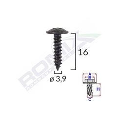 SURUB UNIVERSAL FIXARE NEGRU 3.9X16MM SET 25 BUC