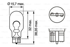 Bec Bosch Pure Light W16W 12V 16W W2,1x9,5d Bosch - imagine 4