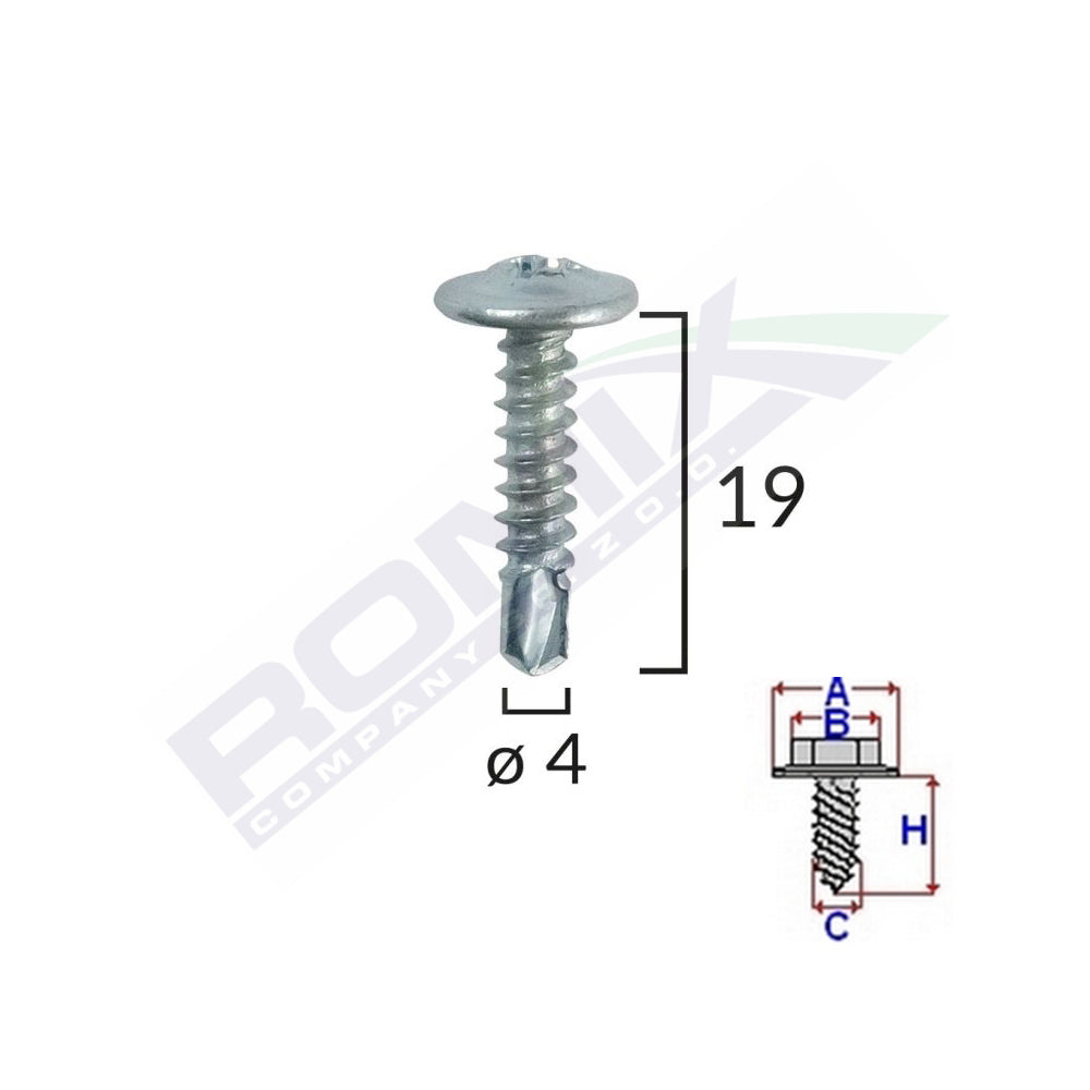 SURUB AUTOFORANT DIN ZINC 4.2X19 SET 100 BUC