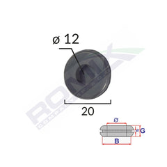 CAPAC CAUCIUC INCHIS UNIVERSAL DIAMETRU INT 12MM - EXT 20MM SET 5 BUC