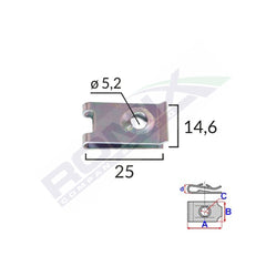 CLIPS METALIC FIXAREPENTRU GRUP VAG SI UNIVERSAL SET 10 BUC