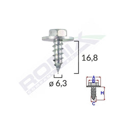SURUB CU SAIBA UNIVERSAL 6.3X16.8MM SET 10 BUC