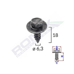 SURUB CU CAP HEXAGONAL CU DIAMETRU 6.2 MM SET 10 BUC