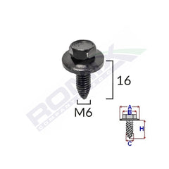 SURUB FIXARE BARA PROTECTIE PENTRU PEUGEOT, CITROEN 6X16MM SET 5 BUC