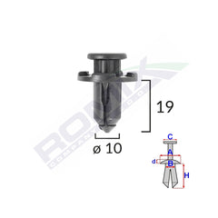CLIPS FIXARE PENTRU SUBARU 10X19MM NEGRU - SET 10 BUC