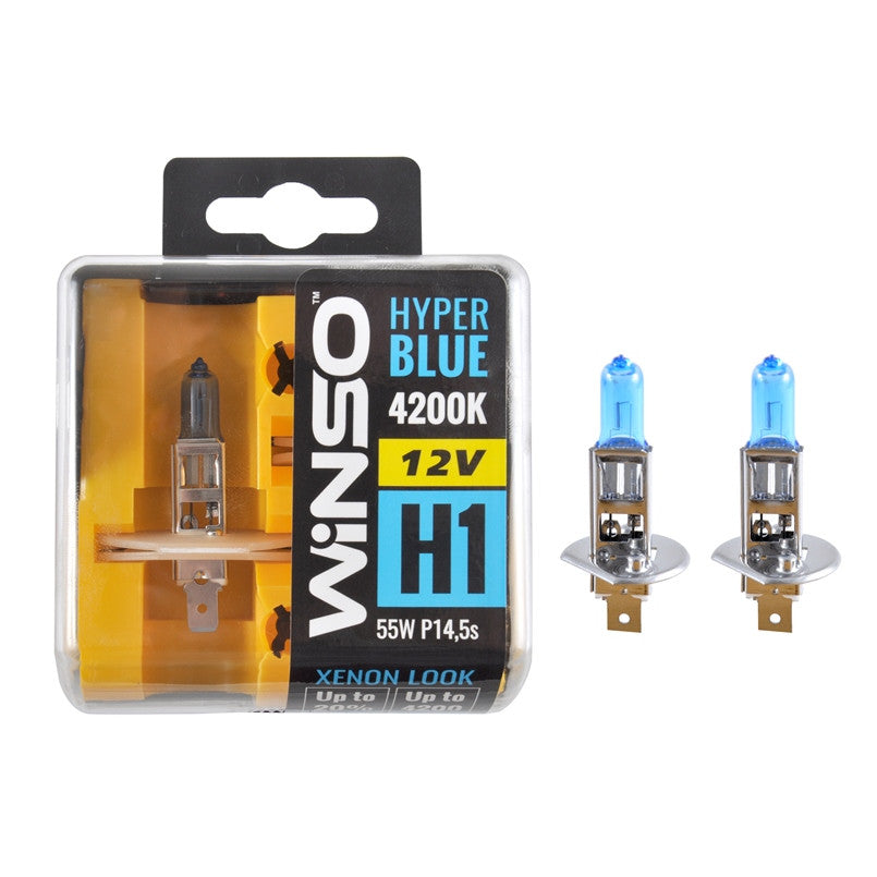 Bec Halogen Winso Hyper Blue H1 - 12V, 55W P14.5s ● 4200K ●  Set 2 buc Winso - imagine 1