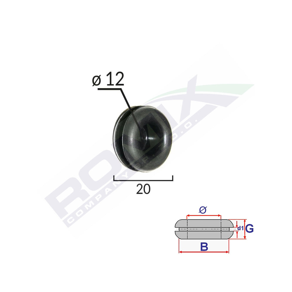 CAPAC CAUCIUC INCHIS UNIVERSAL DIAMETRU 12MM SET 5 BUC
