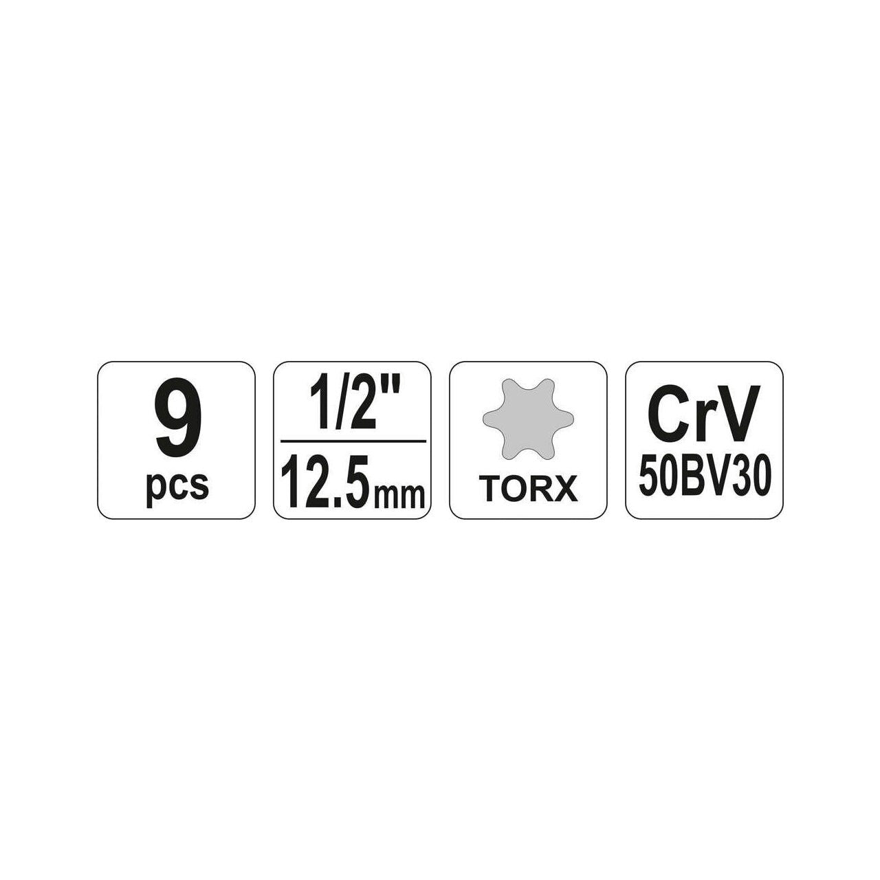 Yato - Set 9 chei tubulare E10-E24 CRV Yato - imagine 5